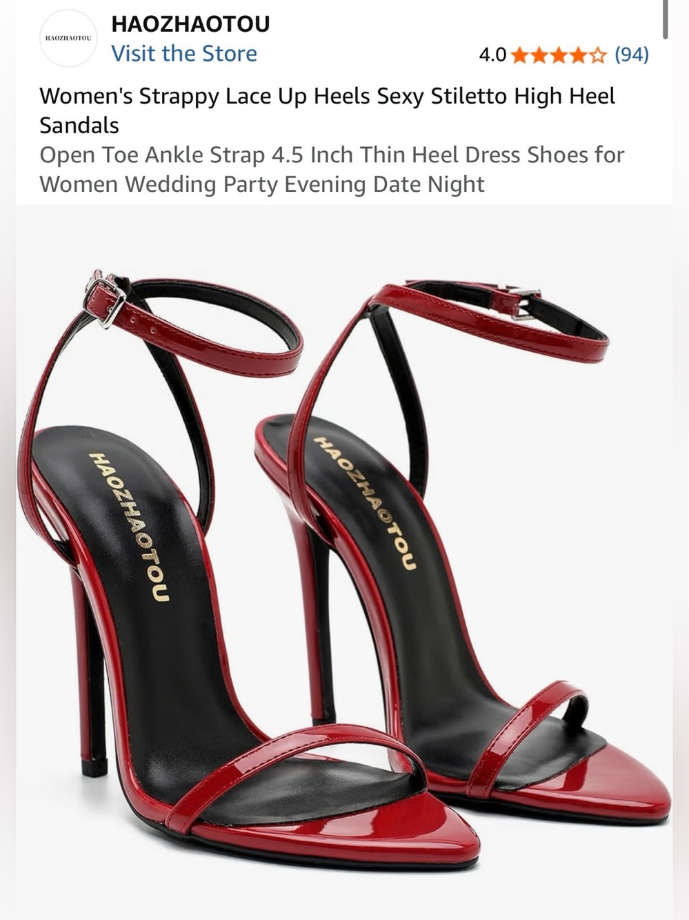 NWT Haozhaotou Women's Strappy Lace Up Stiletto High Heel Sandals Size: 8.5